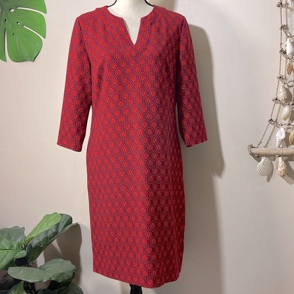 Boden Easy Notch Neck Mini Shift Dress in Red size 8 - Picture 9 of 14